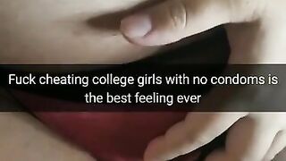 Fuck College Cheating Slut with no Condom [snapchat. Cuckold]