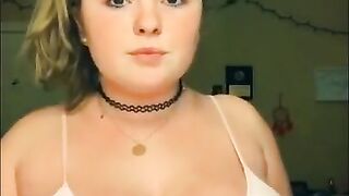 Busty teentager making tiktok compilation