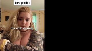 Busty teentager making tiktok compilation