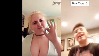 Busty teentager making tiktok compilation