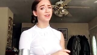 TikTok Hot Teen See through No Bra Braless Tits Nipples