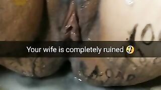 My Wife after Gangbang Lies with Filled with Cum Ruined Fertile Pussy [cuckold. Snapchat]