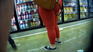 Big asses , culona leggings red h80.