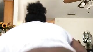 Black Teen Twerking in Living Room with the Blinds Opened Don’t Mind the Pussy