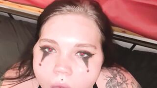 Circus Juggalo Clown Girl POV Blowjob Face Fuck Facial