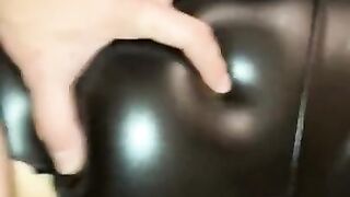 Italian Brunette Fucked in Tight Black Leather Leggings