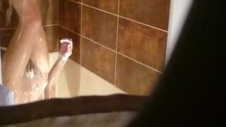 Spy my wife hairy pussy in shower