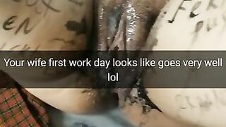 My Wife get Gangbanged in her first Work Day [cuckold. Snapchat]