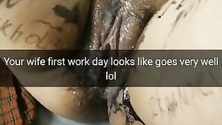 My Wife get Gangbanged in her first Work Day [cuckold. Snapchat]