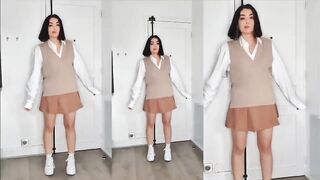 Clementine M try on haul tight skirt hot legs