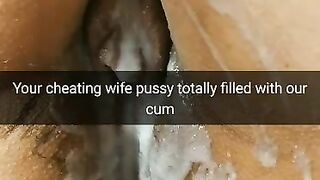 Your Wife Lies with Ruined Pussy Full of Cum after Breeding Gangbang [cuckold. Snapchat]