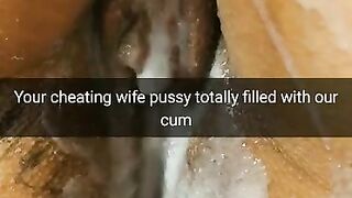 Your Wife Lies with Ruined Pussy Full of Cum after Breeding Gangbang [cuckold. Snapchat]