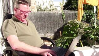 Caught Masturbating and watching Porn Outdoor by the Wife