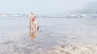 Tik Tok Horny Babe Masturbating while Strangers Run by on the Beach. Angel Fowler