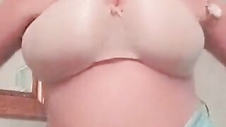 CHUBBY RED HEAD BABE TEASES SAGGY TITS AND HAIRY PUSSY ON SNAPCHAT