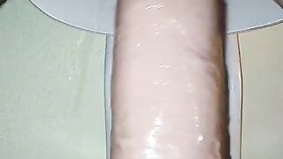 Sexy Milf riding big dildo masturbating multiorgasm squirt