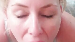 Married blonde coworker Nicole eats my cum