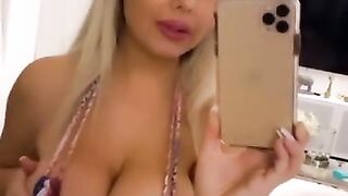 Busty Blonde Talking Dirty on Swedish