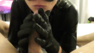 Blow Job and ForesSkin Play by my Tongue and Hand Job in Latex Gloves