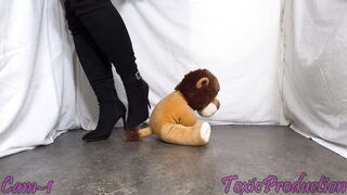 Suede Boots Playing with a Lion