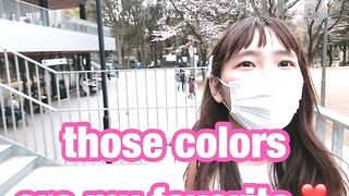 Risa who Loves Blowjob goes to see Cherry Blossoms in Japan while Talking about SEX♥ | Amateur