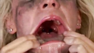 Spread mouth jizz wash compilation