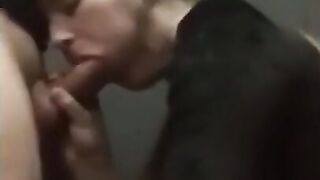 Hot Babe ​m​et​ at ​Me​tFuc​k Co​m Give Blowjob in Public Toilet