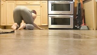 My Housekeeper : Naked on the Floor on all Fours !