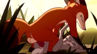 Patreon/Blitzdrachin : Straight Yiff Animation , Cum Inside, Size Difference , Fox and Rabbit