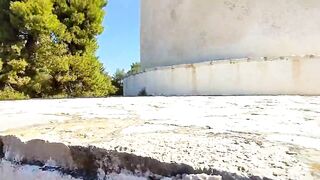 Risky Public Handjob and Fuck in Greece – Cum Challenge Day 7