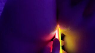 PARTY HOLE Girl - Glow Stick in Wet Pussy - PART 2