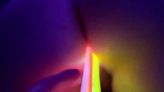 PARTY HOLE Girl - Glow Stick in Wet Pussy - PART 2