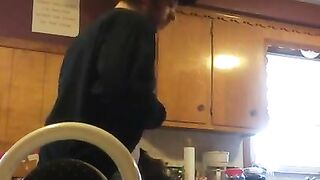 Cum slut creampied in kitchen