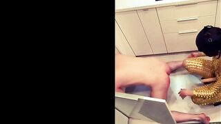 LussyKinky Humiliates her Slave, Fucks him by Sticking his Head in the Washing Machine