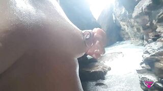 Nippleringlover - Naked at Nude Beach - Pierced Pussy & Pierced Tits - Stretched Nipple Piercings