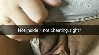 Not inside - not cheating say my stepsister before i rub her