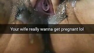 Cheating slutwife pushing cum inside her pussy for pregnancy