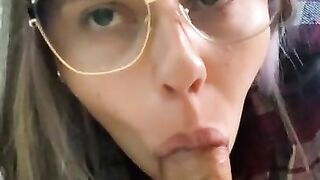 Sensual Girlfriend Loves Devouring My Cock Without Taking Off Her Glasses HD