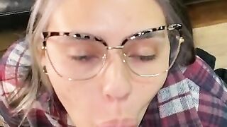 Gorgeous Sexy Latina Girl With Glasses Loves To Suck Cock