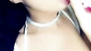 SnapChat Slut Sucking Her Dildo & Flashing Tits