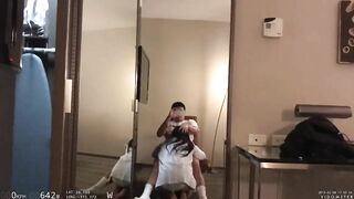 Chinese slut sucks my dick deepthroat on a chair留学生女友在椅子上给我深喉