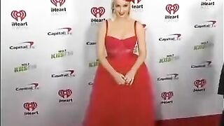 Katy Perry in red bustier top  at KIIS FM Jingle Ball 2019