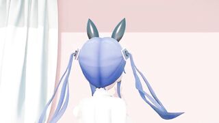 MMD lo chan, shake it - hentai mmd dance, playboy costume, blue hair edit, smixix