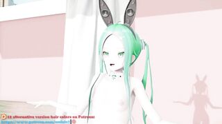 MMD lo chan, shake it - hentai mmd dance, playboy costume, blue hair edit, smixix