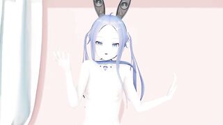 MMD lo chan, shake it - hentai mmd dance, playboy costume, blue hair edit, smixix