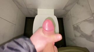 I need to cum now ! public toilet cumshot