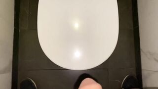 I need to cum now ! public toilet cumshot