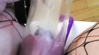 Mistress Gina Squirts Inside Pussy Pump, Fat Clit and Lips