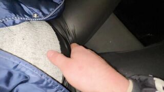 Handjob in car wash , she want me to cum ! big cock and skinny women .