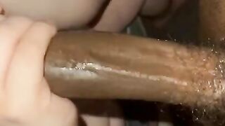 Snowbunny double handed blow job